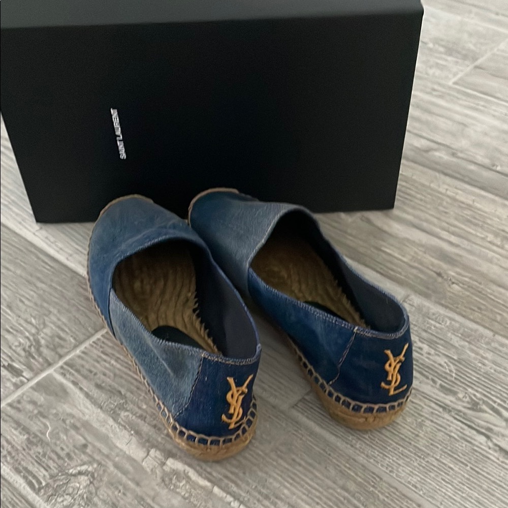 YSL Blue Denim Espadrilles